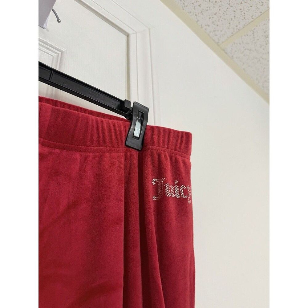 NWT Juicy Couture Big Bling Velour Tracksuit Set in Coco Red - Picture 3 of 11